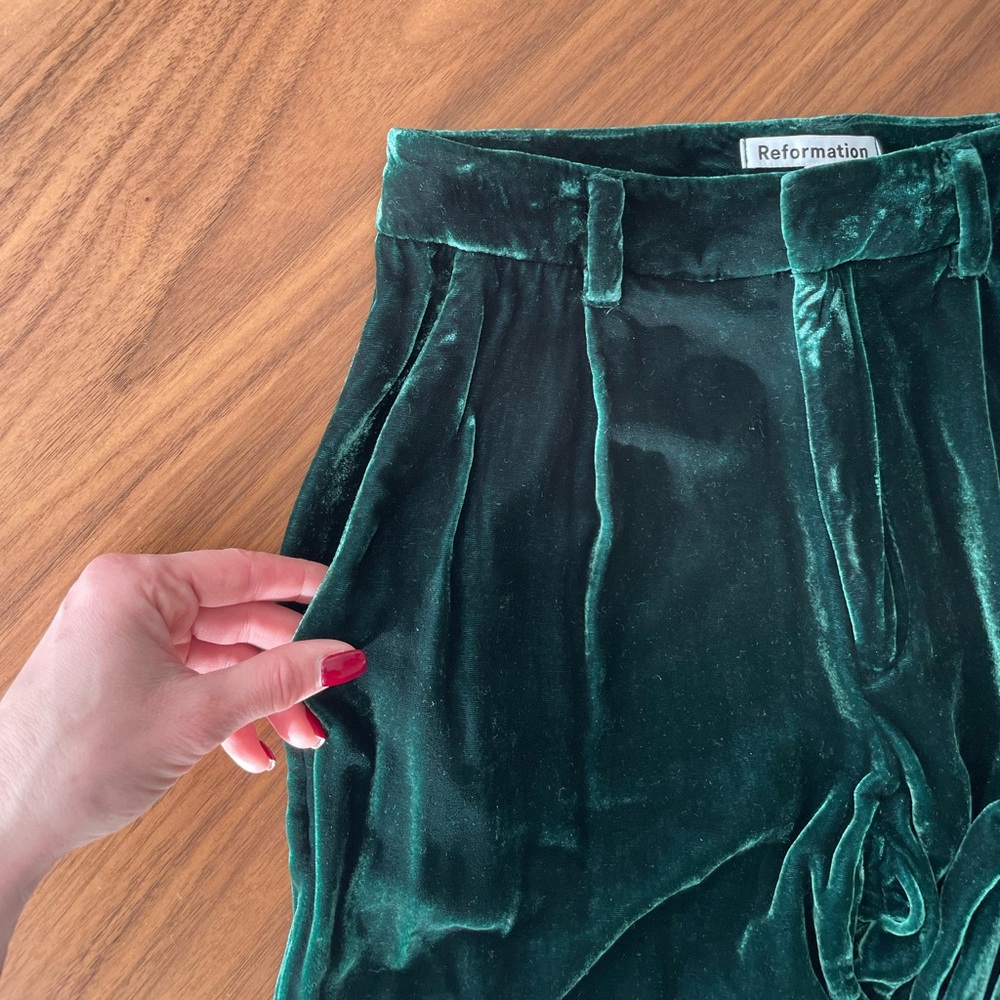 Reformation wide leg velvet pants